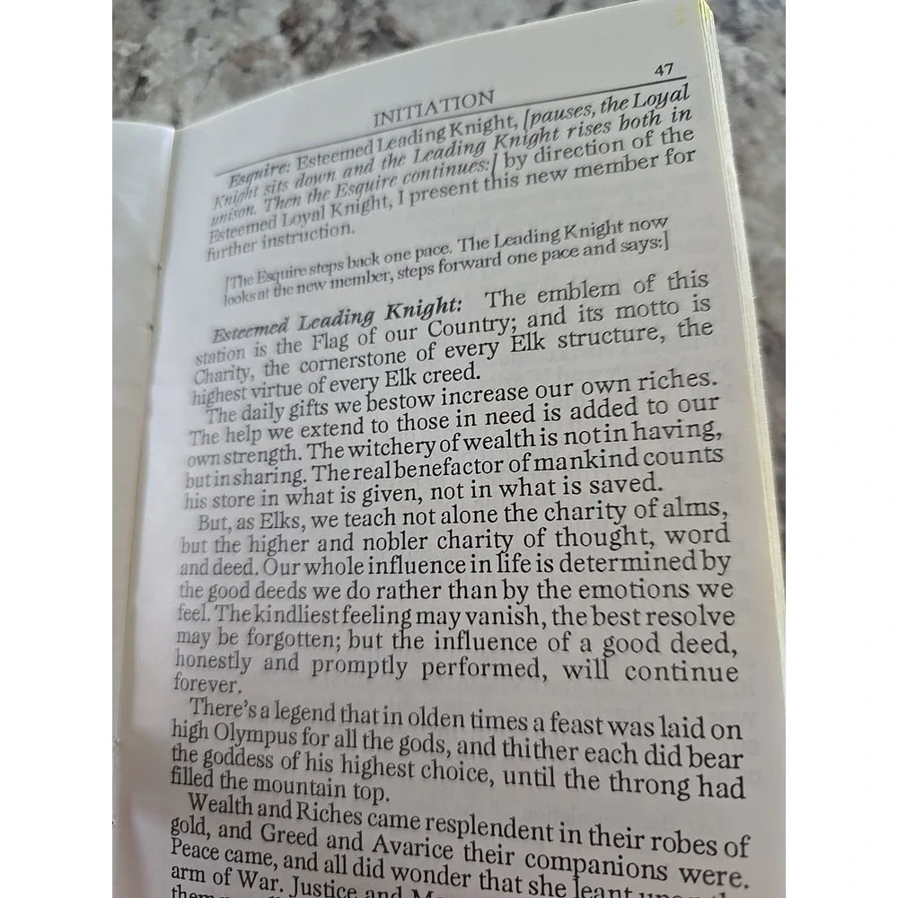 Vintage‎ 1996 BPO Elks Ritual Book / Guide 76 pages - Fraternal Club